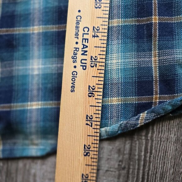 Woolrich Flannel Shirt Men Large Green Plaid Long Sleeve Button Up Flap Pockets - Picture 8 of 13